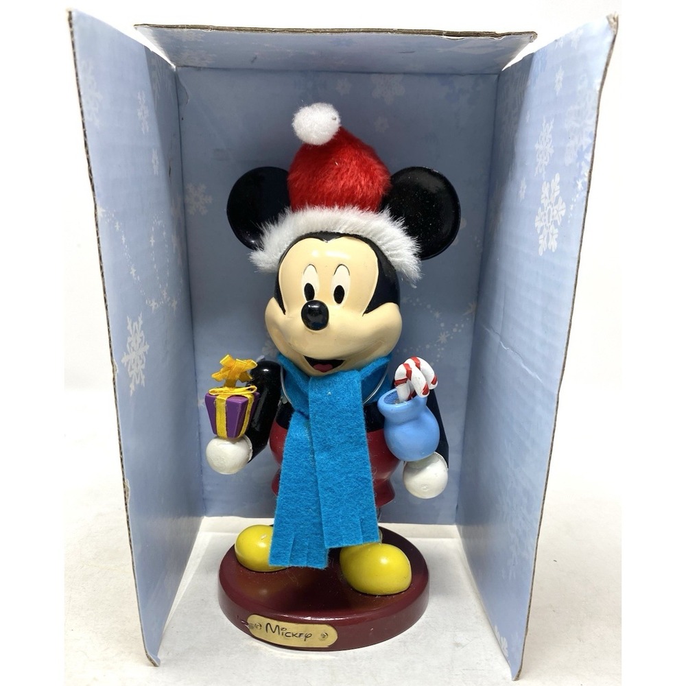 Disney Mickey Mouse Wood Figure 7.5" Tall NWOB Christmas Holiday Collectible